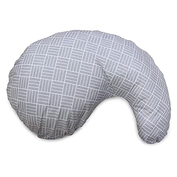 Amazon Com Boppy Cuddle Pillow Gray Basket Weave Pregnancy Body Pillow With Removable Cover Baby