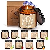 Coume 10 Pcs Thank You Candle Valentines Employee Appreciation Gift Bulk 3.5 oz Soy Wax Scented Jar Candles for Friend Boss Employee Staff Volunteer Teacher Secretaries, 10 Fragrance(Classic Scent)