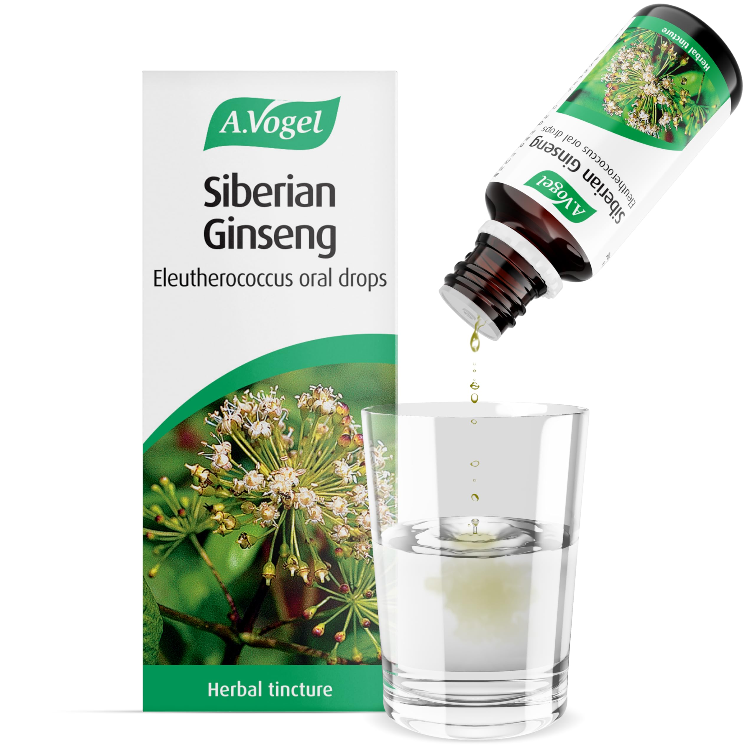 A.Vogel Siberian Ginseng Eleutherococcus Drops | Herbal Food Supplement | Made from Siberian Ginseng Root | Suitable for Vegans | 50ml