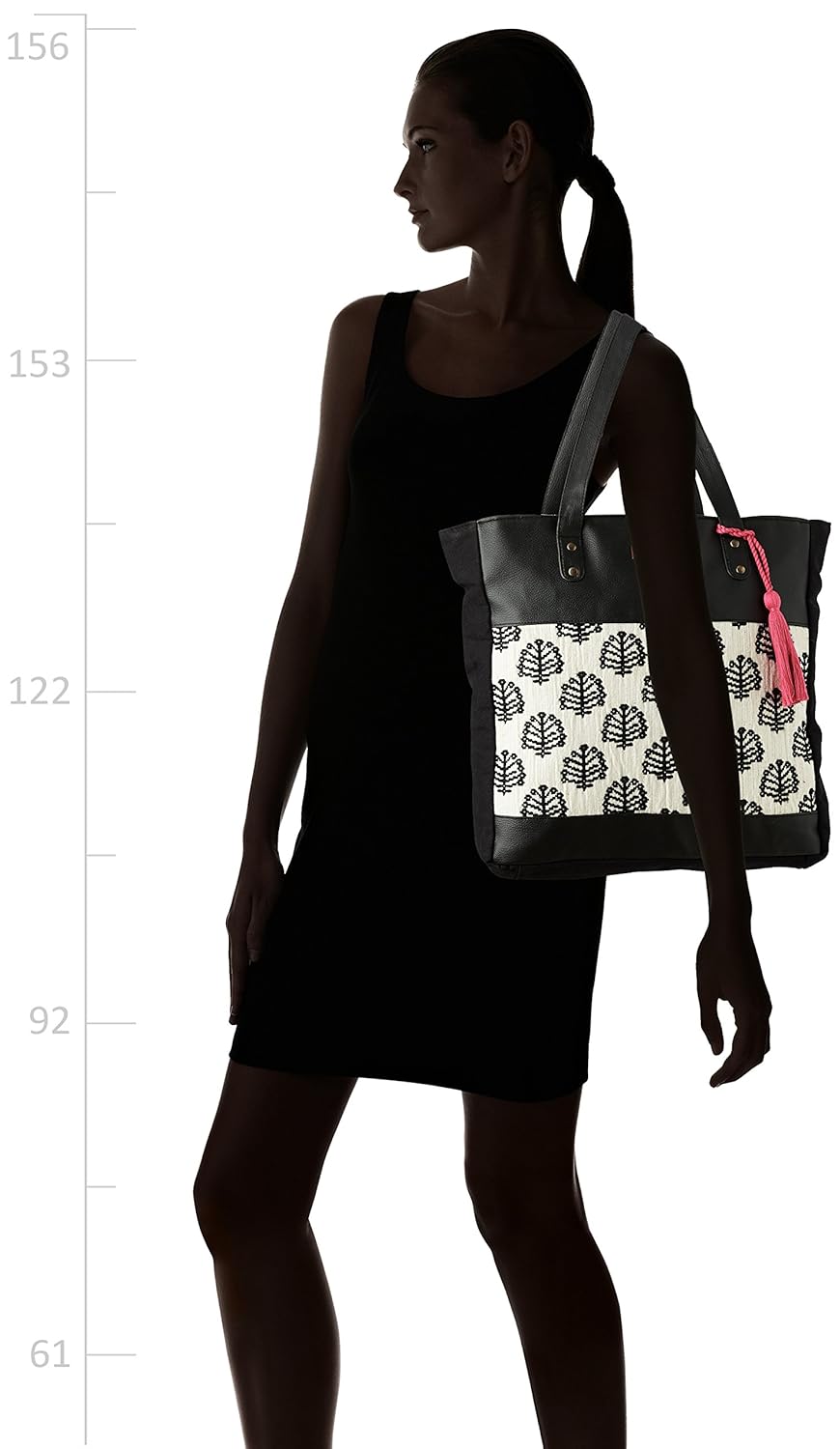 kanvas katha women's tote bag (black) ()