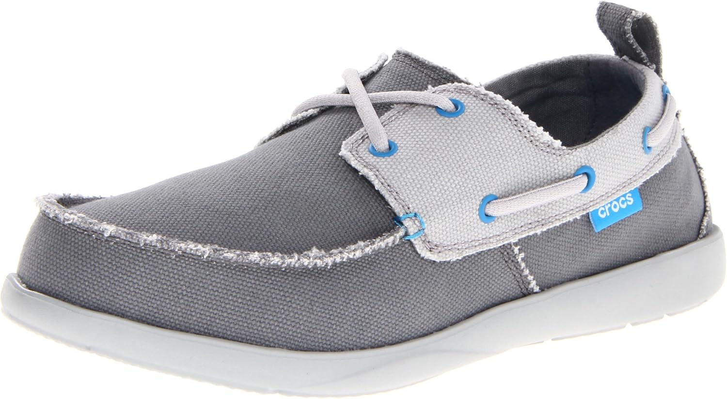 crocs Walu Canvas Deck Shoe M, Herren Mokassin, Grau