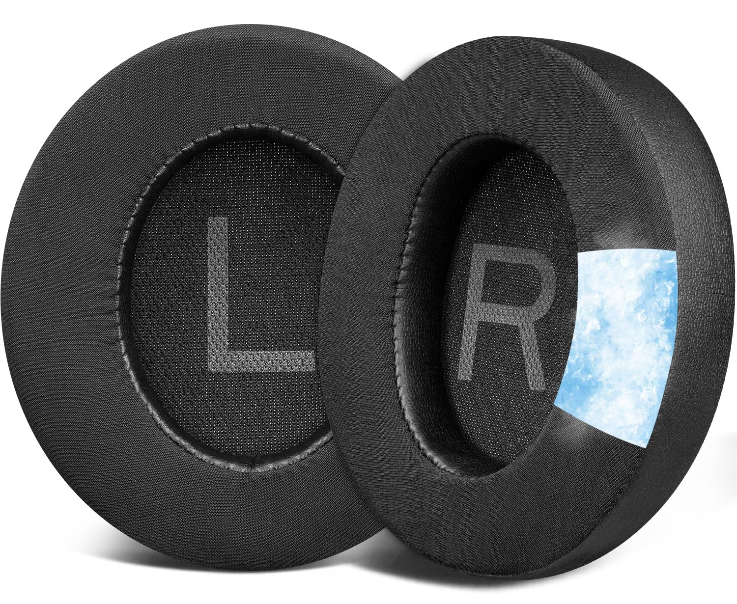 SOULWIT Cooling Gel Earpads Replacement for Anker Soundcore Space Q45 Headphones, Ear Pads Cushions with Ice Silk Fabric, High-Density Noise Isolation Foam - Black