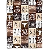 Western Blanket, Western Decor for Nursery Room, Baby Blankets for Boys Girls, Cowboy Baby Blankets, Western Baby Stuff, Soft Warm Lightweight Nursery Bed Blanket for Newborn Toddlers (01, 30x40 in)