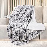 Mon Chateau 60" x 70" Serenity Flannel Throw Blanket, Abstract Print Soft Blanket for Queen-Size Bed, Couch, or Sofa, Cozy Home Decor and Stylish Living Room Comfort, Dreamscape