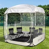 GARLLEN Pop-Up Bubble Tent 63&ldquo; x 63&rdquo; x 72" for 3&ndash;4 People Camping Tent | Clear 540&deg; View PVC Shelter with Removable Floor, Mesh Windows, Windproof for Outdoor Events, Soccer, Camping &amp; Patio