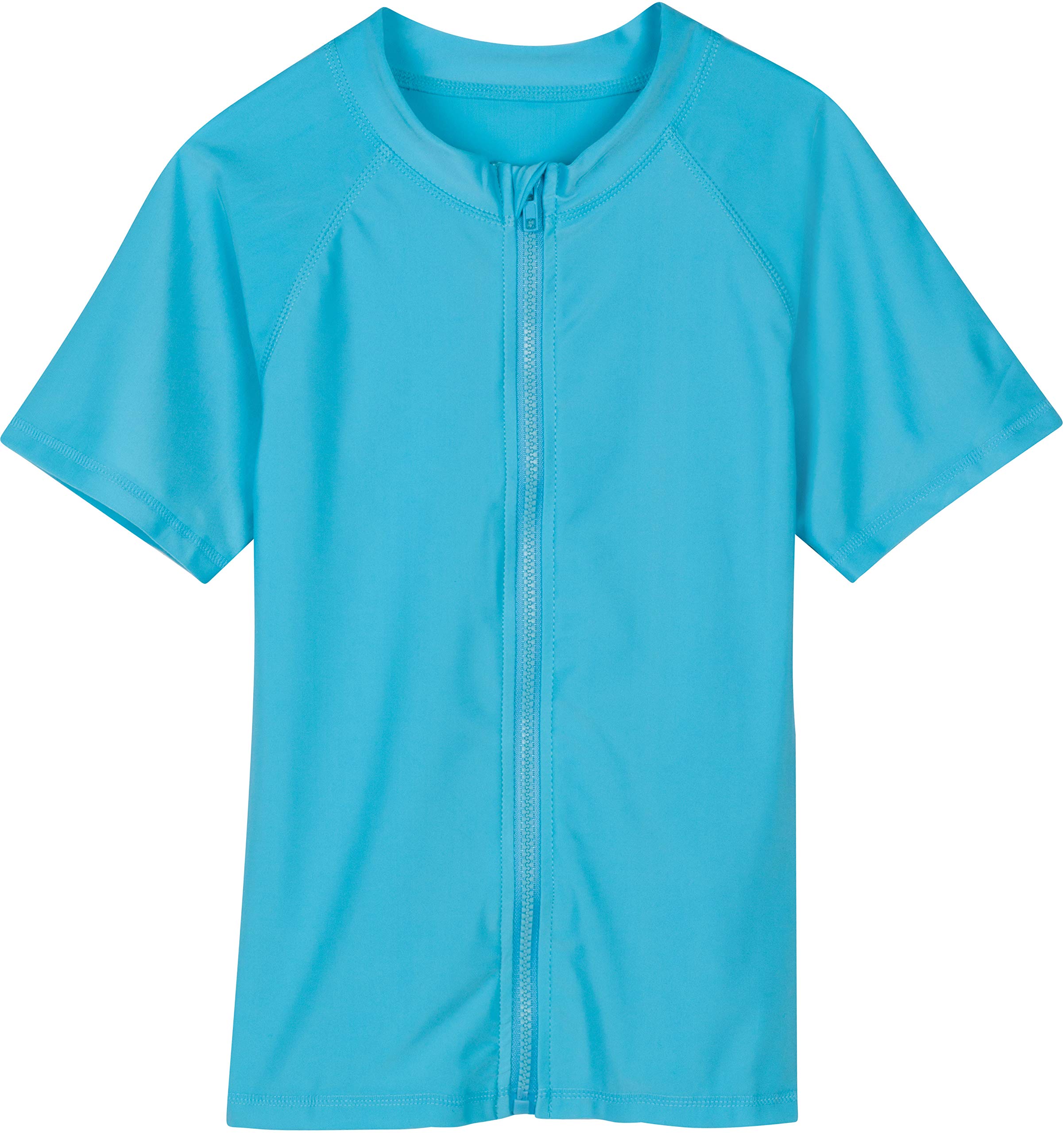 SwimZip Little Boys' Short Sleeve Zipper Rash Guard UPF 50+ (Multiple