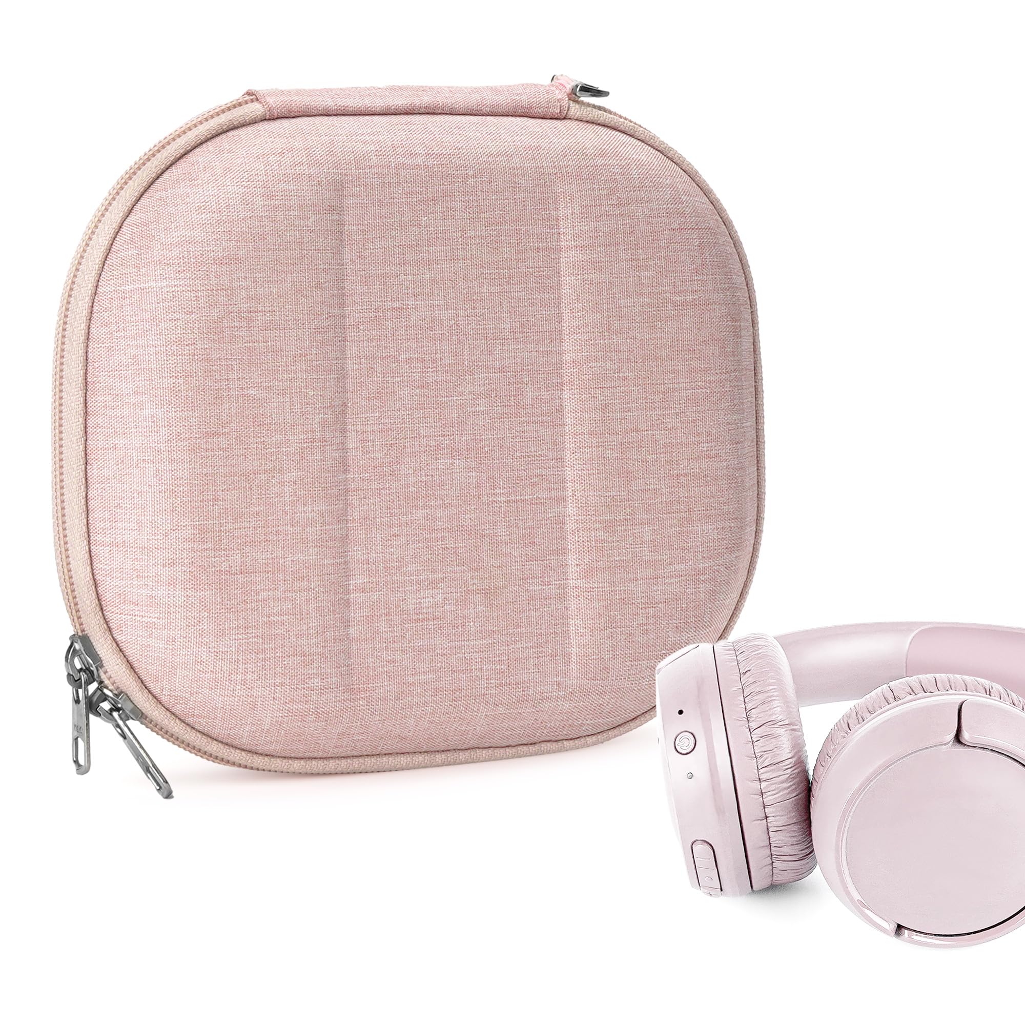 Geekria NOVA On-Ear Headphones Case Compatible with JBL Tune 510BT/660NC/560BT/500BT, Jr 310BT and More, Replacement Hard Shell Travel Bag with Cable Storage (Pink)