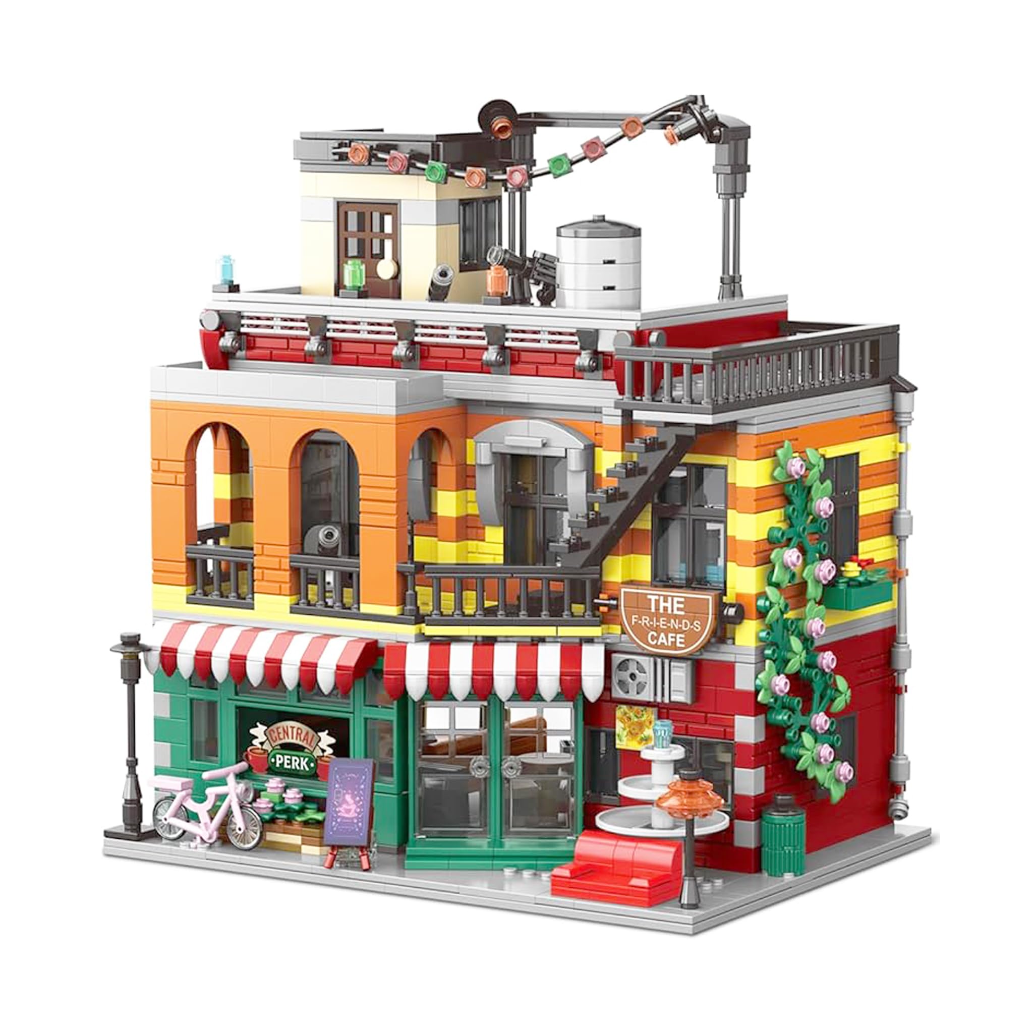 TOY PLAYER Mini Coffee House Klemmbausteine Baukasten, Nicht Kompatibel mit Lego, MOC Konstruktionsspielzeug, Geschenke für Mädchen und Jungen ab 8 Jahren(1504PCS)