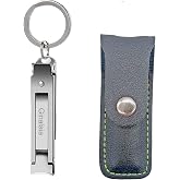 Ginalaia Stainless Steel Portable Nail Cutter，German Keychain Nail Clipper with File for Man and Women, Ultra Thin Flat Fingernail Clipper Perfect Use for Traveling、 Home 、 Office (Small, 1)