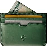 Vaultskin MOORGATE Slim Card Holder - Minimalist Leather Wallet, RFID Blocking Sleeve, Fits Front Pocket, for Men and Women