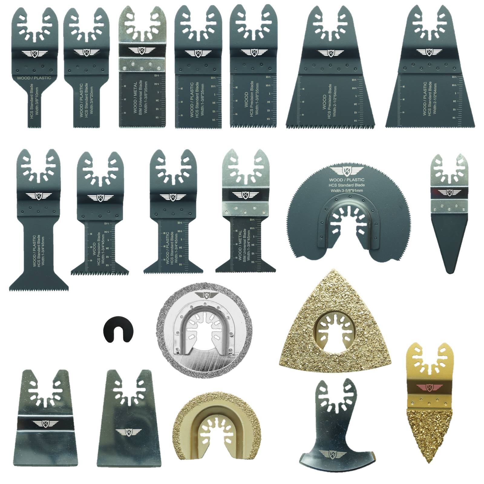 22 x TopsTools DRFAK22CD Fast Fit Mix Blade Kit Compatible with Dremel Multimax Multi-Max MM20, MM30, MM40 and MM45 Multitool Multi Tool Accessories