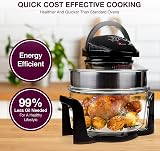 Andrew James Halogen Oven Cooker 12L-17L 1400W Glass Air Fryer Black view 2