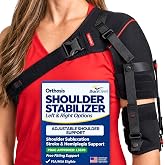 Ottobock Shoulder Stabilizer Orthosis L3670- Arm Brace for Stroke, Hemiparesis, Subluxation, Rehabilitation- Left or Right Shoulder, Shoulder Stabilizer- Black-Red, M - Left
