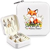 BJDAMAI Fox Jewelry Box, Gifts For Kids Teens Girls Age 8-12, Fox Lovers Stuff Items Accessories Things Merchandise Decor Merch, Travel Ring Earrings Necklace Organizer Holder!
