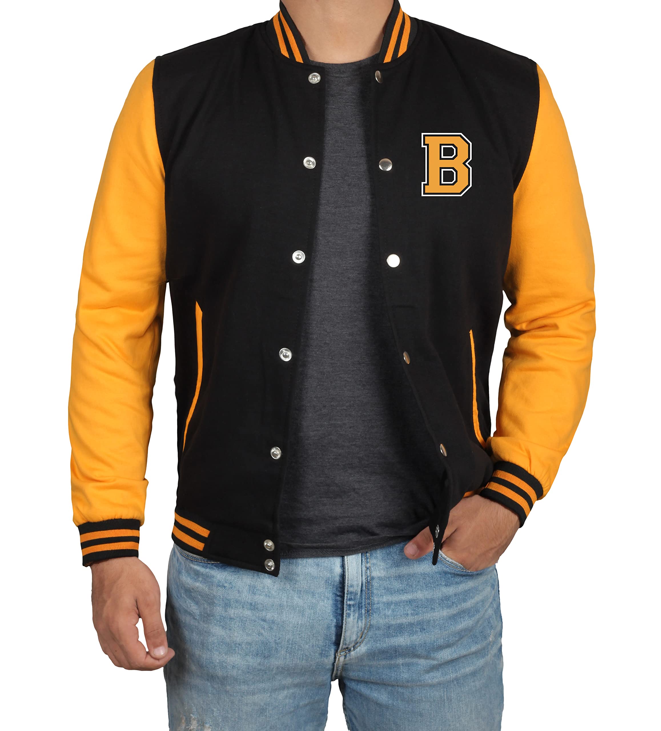 Decrum Black And Yellow Letterman Jacket For Adult High School