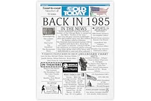STUFF4 40th Birthday Poster Unframed - Back In 1985 Newspaper - Happy 40th Birthday Gifts for Men Women Vintage Retro Born In 1985, 8x10 Inch Forty Fortieth Bday Party Decor Decoration