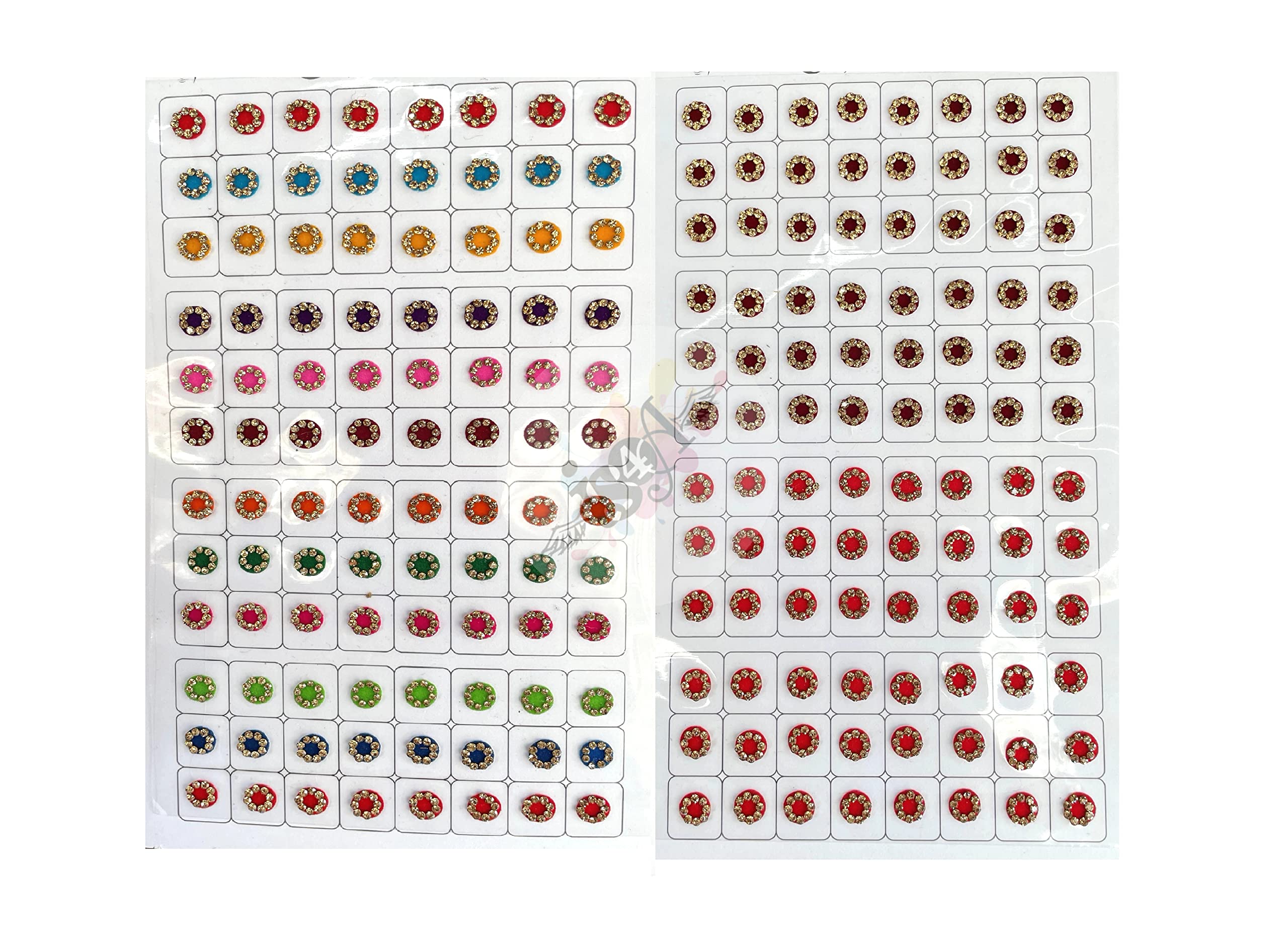 Photo 1 of 192 India Crafts Multicolored Bindis Forehead Tika Face Jewels Multi Size Indian Daily Use Forehead Bindi Round Dot (Shine)