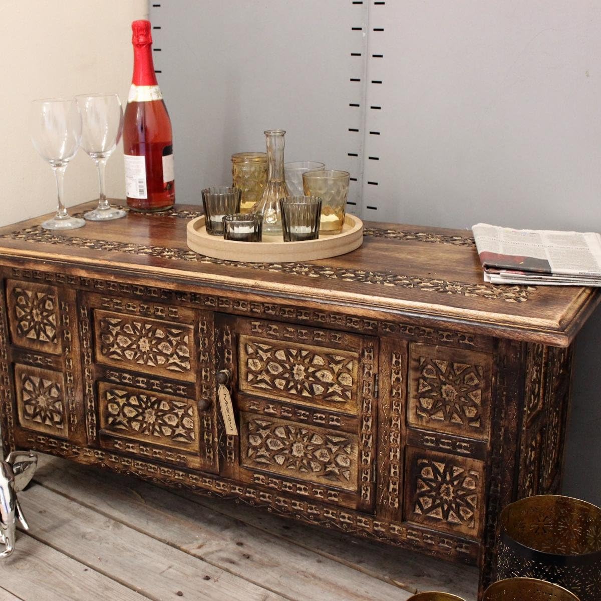 Amazon Com Palini Rectangle Coffee Table Moroccan Style Carving