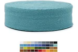 JACOB BICERRI 1" & 1.18" & 1.5'' & 2" Cotton Twill Tape - 10 Yards - 50+ Colors -%100 Natural Cotton 1 Inch 1.5 Inch 2 Inch Herringbone Bias Binding Cotton Tape Trim for Sewing Wrapping Craft DIY 10363(ArcticBlue)…