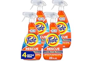Tide Laundry Stain Remover with Oxi, Rescue Clothes, Upholstery, Carpet and more from Tough Stains, Stain Treater, 22 Fl Oz (Pack of 4)