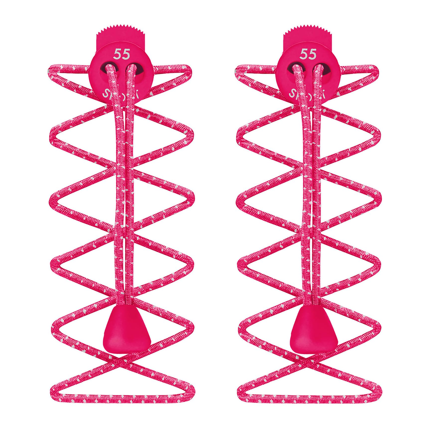 55 Sport Elastic Lock Shoelaces - Hot Pink (3 Pack)