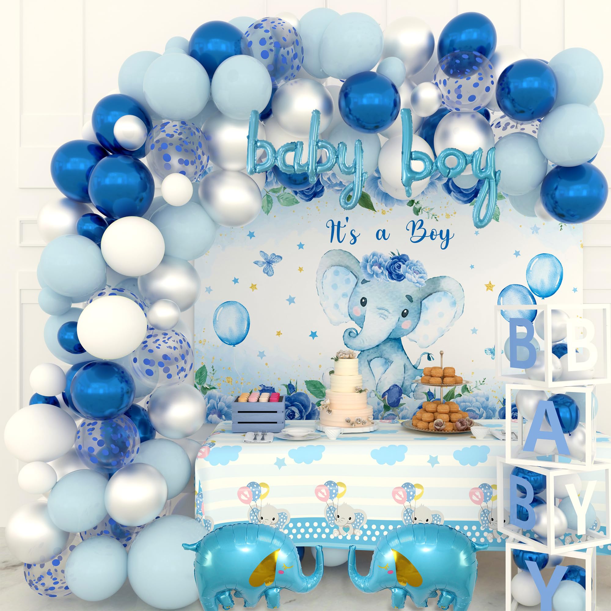 Decoration Shower Bebe Garcon Baby Shower Decorations For Boy Elephant  Balloon Garland Kit Elephant Decor Baby Shower, image size:2000x2000