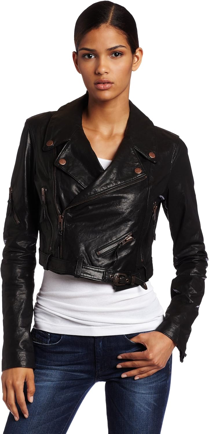 Diesel leather jacket women Clearance
