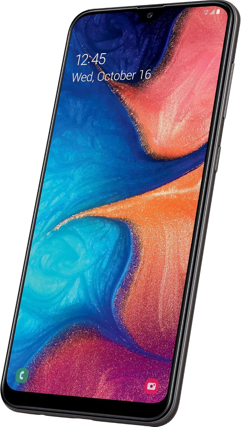 Tracfone Samsung Galaxy A20 4G LTE Prepaid Smartphone (Locked) - Black - 32GB - Sim Card Included - CDMA