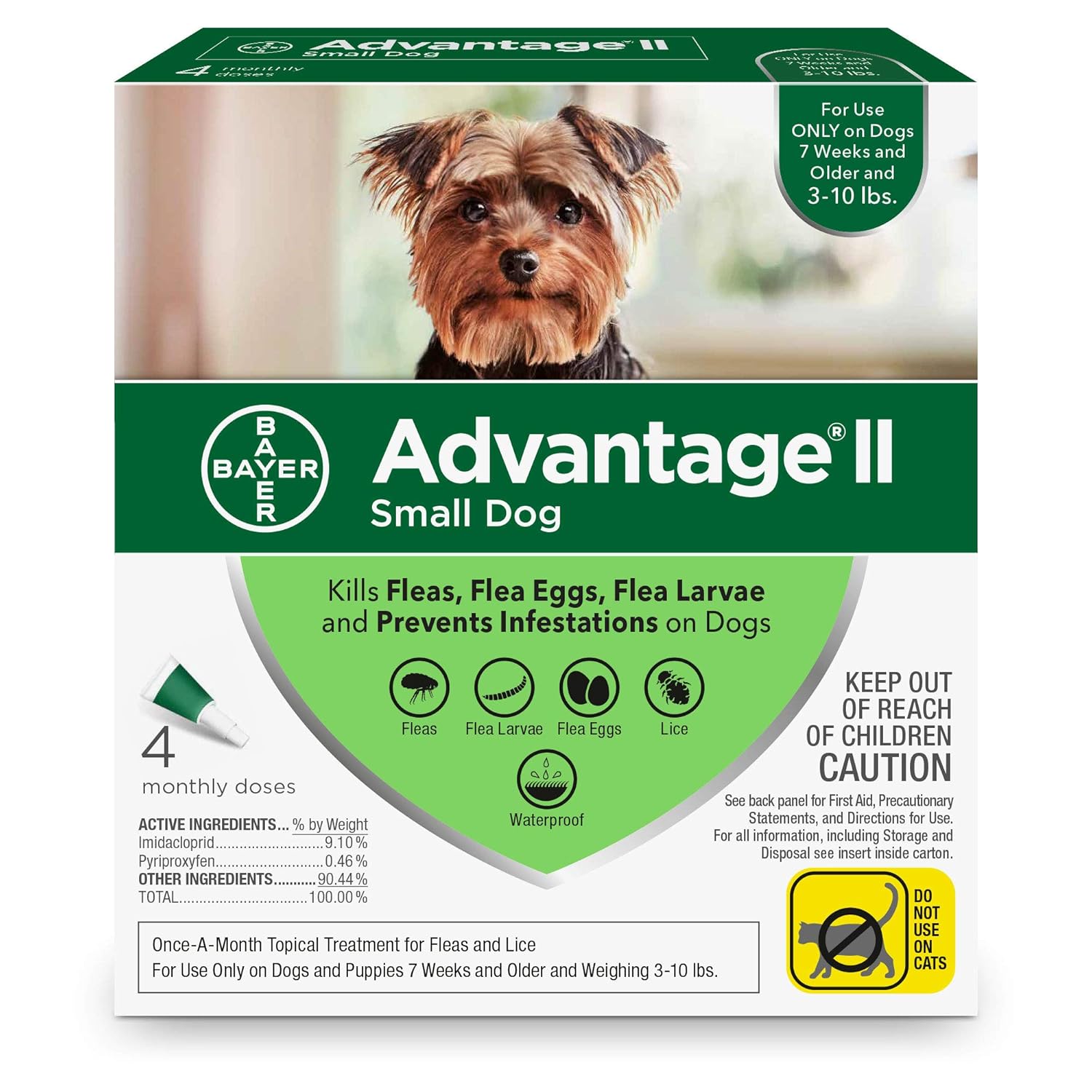 Reviews Bayer Advantage II Topical Flea Treatment for Small Dogs, 310 lbs