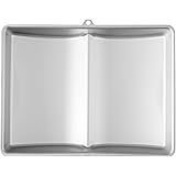 Wilton Large Aluminum 3D Book Cake Pan, Silver, Aluminum