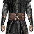 HiiFeuer Viking Wide Belt, Medieval Faux Leather Armor Belt Knight Corset Belt, LARP Costume
