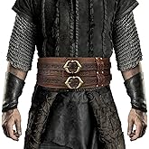 HiiFeuer Viking Wide Belt, Medieval Faux Leather Armor Belt, Knight Corset Belt, LARP Halloween Costume