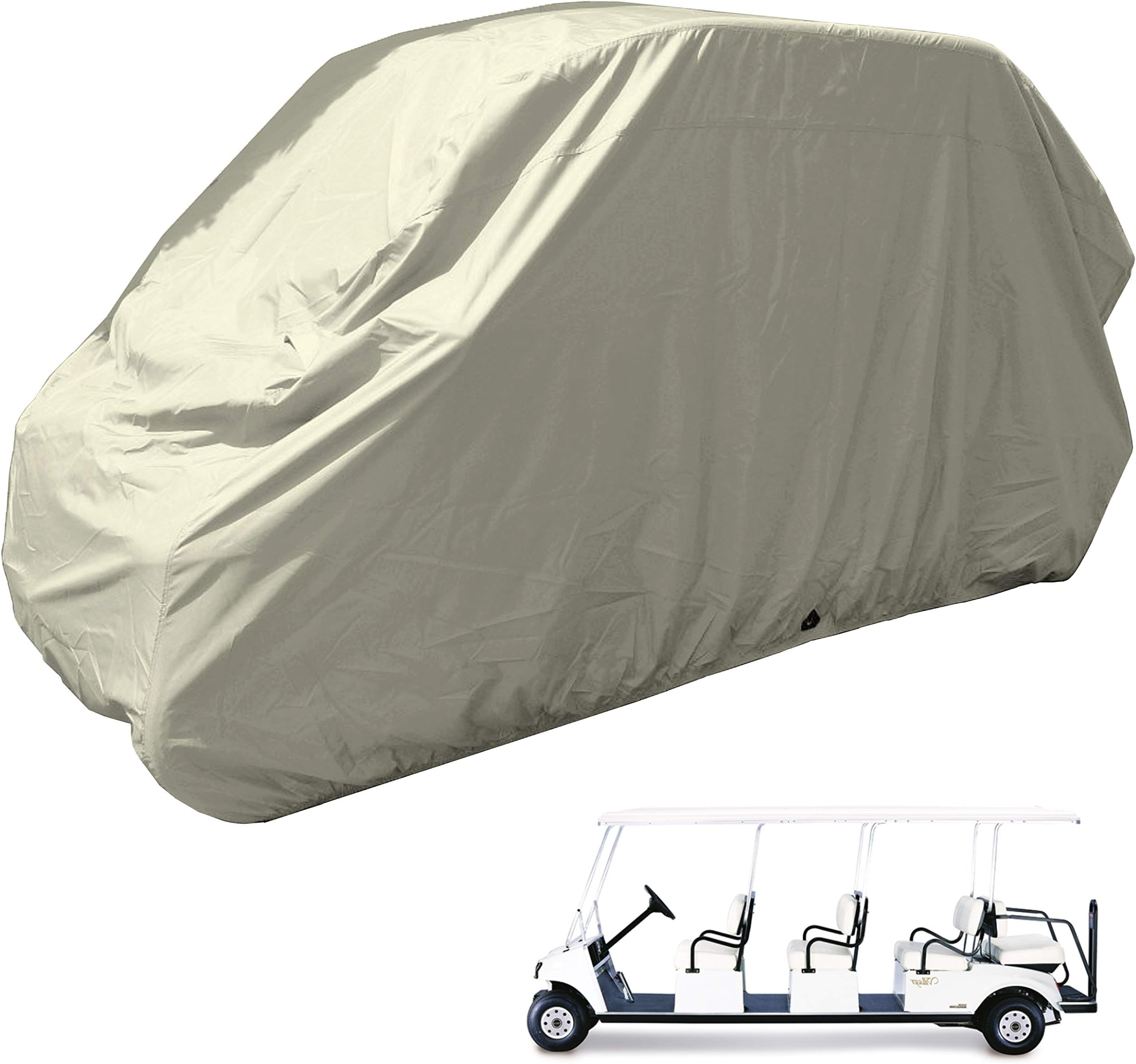 Golf Cart 8 Seater Storage Cover (Grey or Taupe), Fits EZGO, Club car, Yamaha Model, Chrysler/Polaris GEM e6