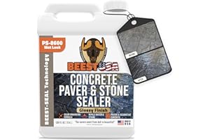 BEEST Paver Sealer - 8600 Wet Look (Medium Gloss) - 1 Gallon Covers up to 175-250 sq ft (2 Coats)| Concrete Sealer Outdoor - Color Enhancing Acrylic Sealant for Stones, Patios, Pavers, Bricks & Driveways