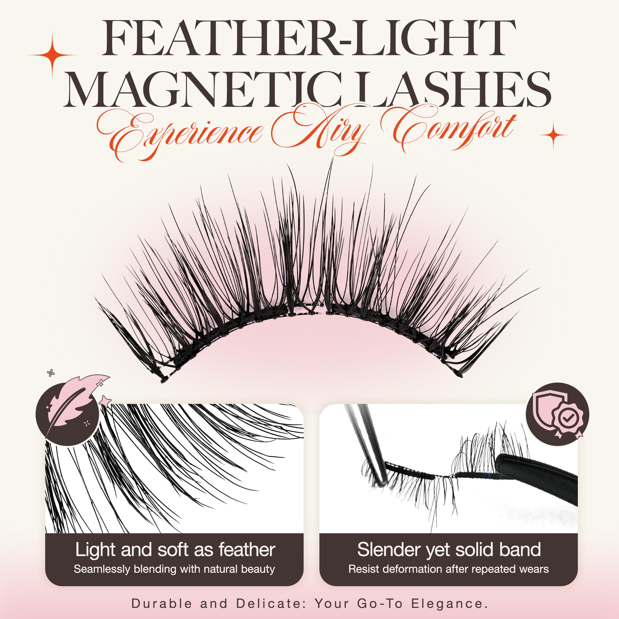 LASHVIEW Upgrade Magnetic Eyelashes with Applicator Reusable Soft Magnetic Eyelashes Natural Look No Glue Needed Lashes Kit Easy to Wear and Remove(A02)