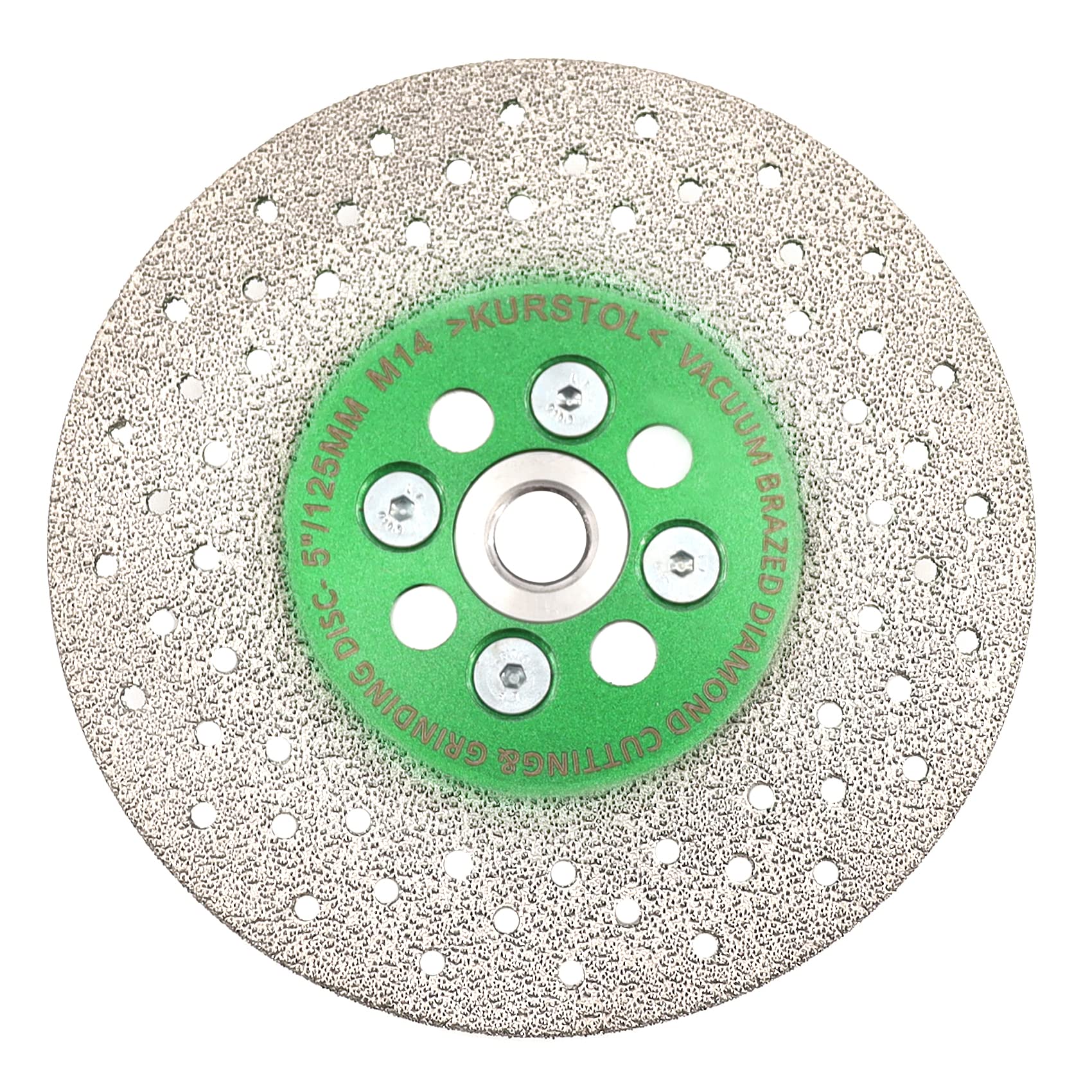 KURSTOL Diamant Trennscheibe - Premium Diamant zum Schleifen, 125 mm x M14 Dorn, Granit-Schleifscheibe zum Abschrägen Formen von Porzellan, Steingut, Fliesen, Keramik, Granit, Beton