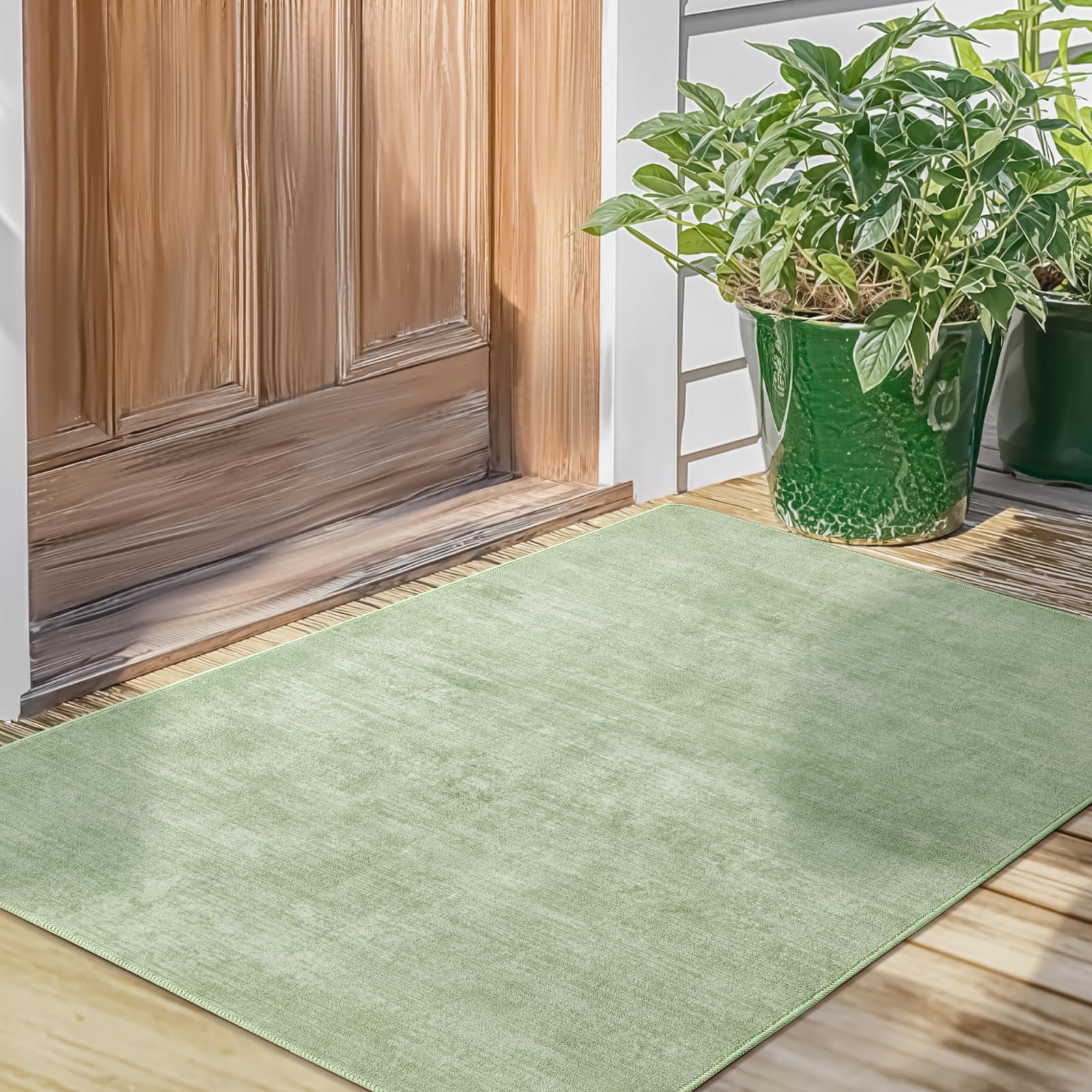 Condition photo showing New/Like New for lianlam washable rug 5x7 area rugs for living room - stain resistant non-slip backing boho rug for b