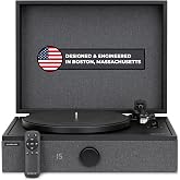 Andover Audio SpinPlay Premium All-in-One Record Player for Vinyl Playback | Semi-Automatic, Auto Power-On and Auto-Stop, Integrated Sound System with 270&deg; Speaker Array, ISOGroove Technology, Black