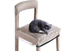 SIWUTIAO 4 Pack Clear Plastic Dining Chair Covers, Reusable Thickened Soft PVC Seats Protectors, Double-Sided Adjustable Waterproof Chairs Slipcover