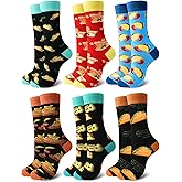 Xtinmee 6 Pairs Mexican Taco Socks for Men Women Cinco De Mayo Novelty Cotton Crew Socks Gift for Food Lovers Mexican Fiesta Day Party Favors