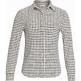 Anne Klein Women's Long Sleeve Gingham Button Down Shirt