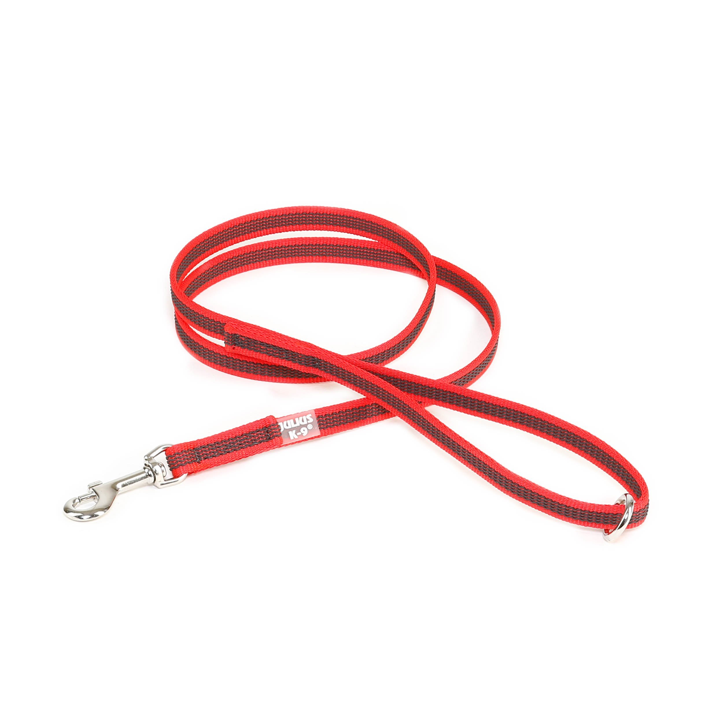 Color & Gray Super-Grip Leash with Handle, and O-Ring, 14 mm x 1,2 m, Red-Gray