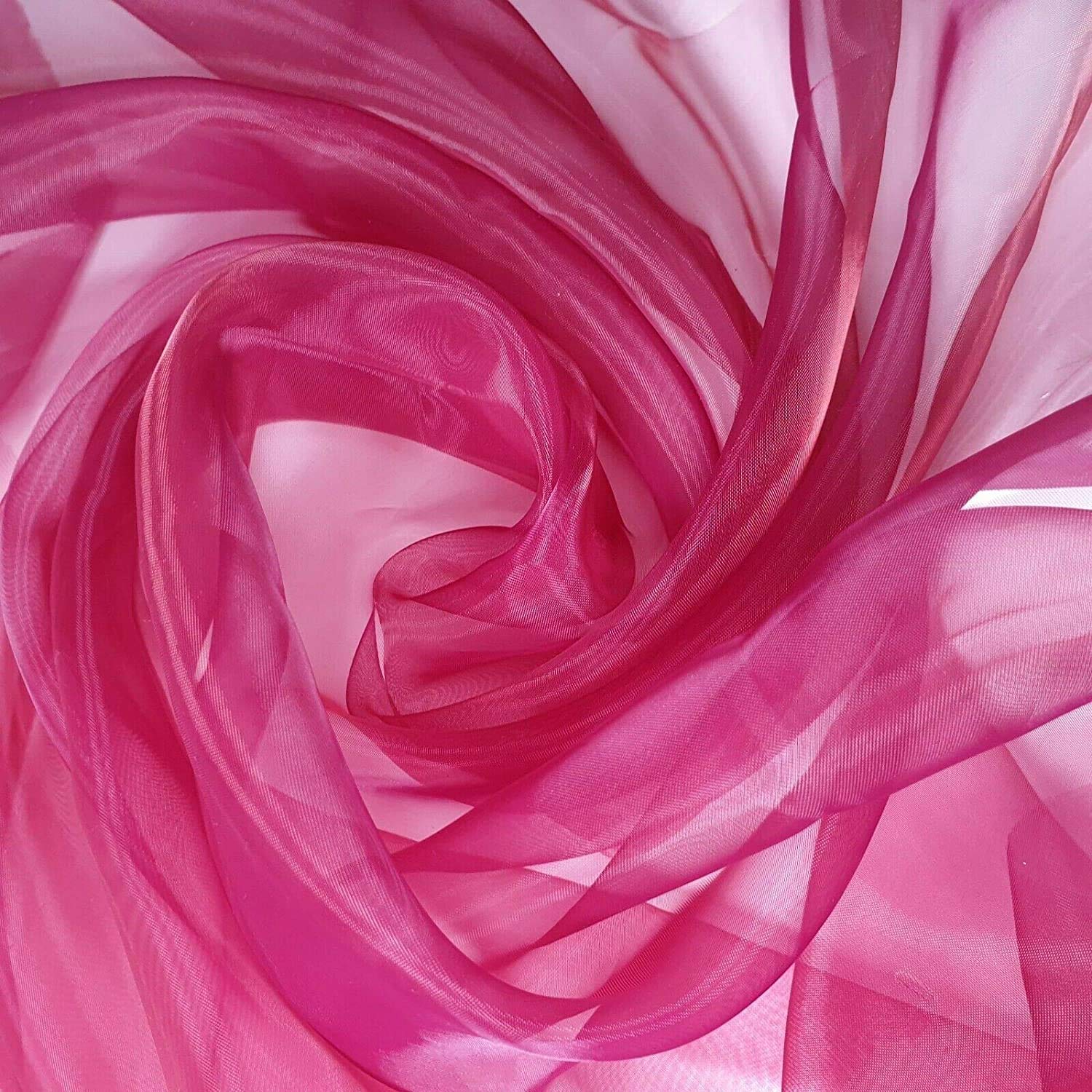 Sheer Organza Fabric Voile Drape Curtain, Wedding Fabric 150cm Organdie by Meter (25+ Colours) (Cherry, 2 Meter) — image 1