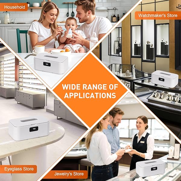 SNAWOWO ULTRASONIC JEWELRY CLEANER MACHINE- 28OZ/800ML 49KHZ PROFESSIONAL RETAINER CLEANER |5 TIMERS LED DISPLAY |304 STAINLESS STEEL TANK FOR JEWELRY, DENTURES, RETAINERS, GLASSES, RINGS, WATCH STRAP