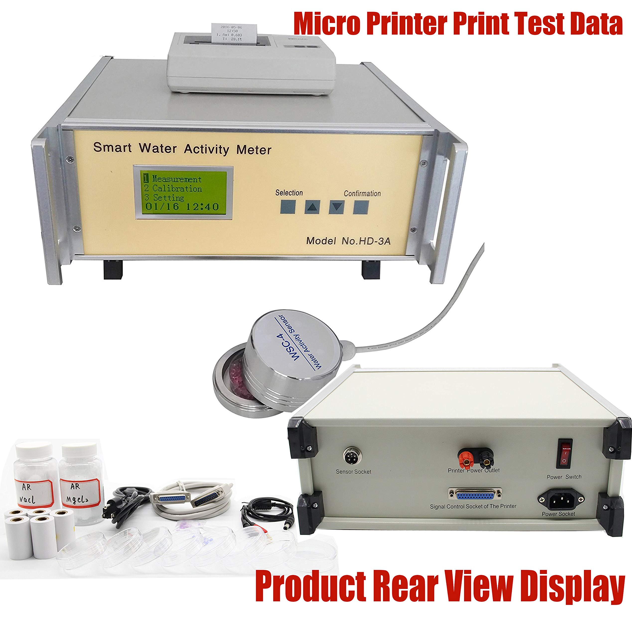 HFBTE HD-3A Food Water Activity Meter Monitor with 0-0.980aw No Condensing Water Activity Measuremen