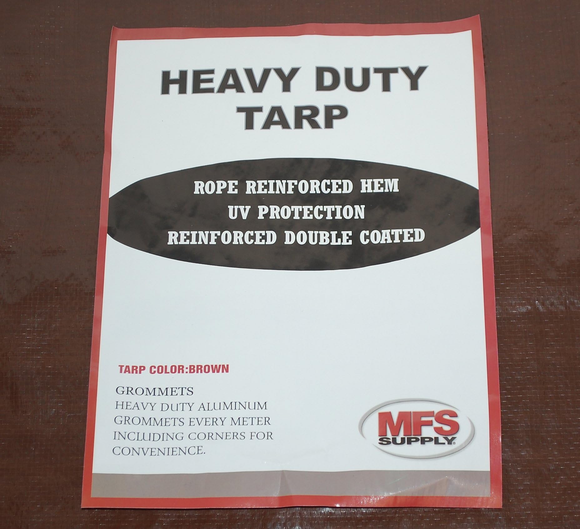 20 Ft. X 20 Ft. Heavy Duty Reinforced Double Coated Brown Poly Tarp - 8-10 Mil Thick
