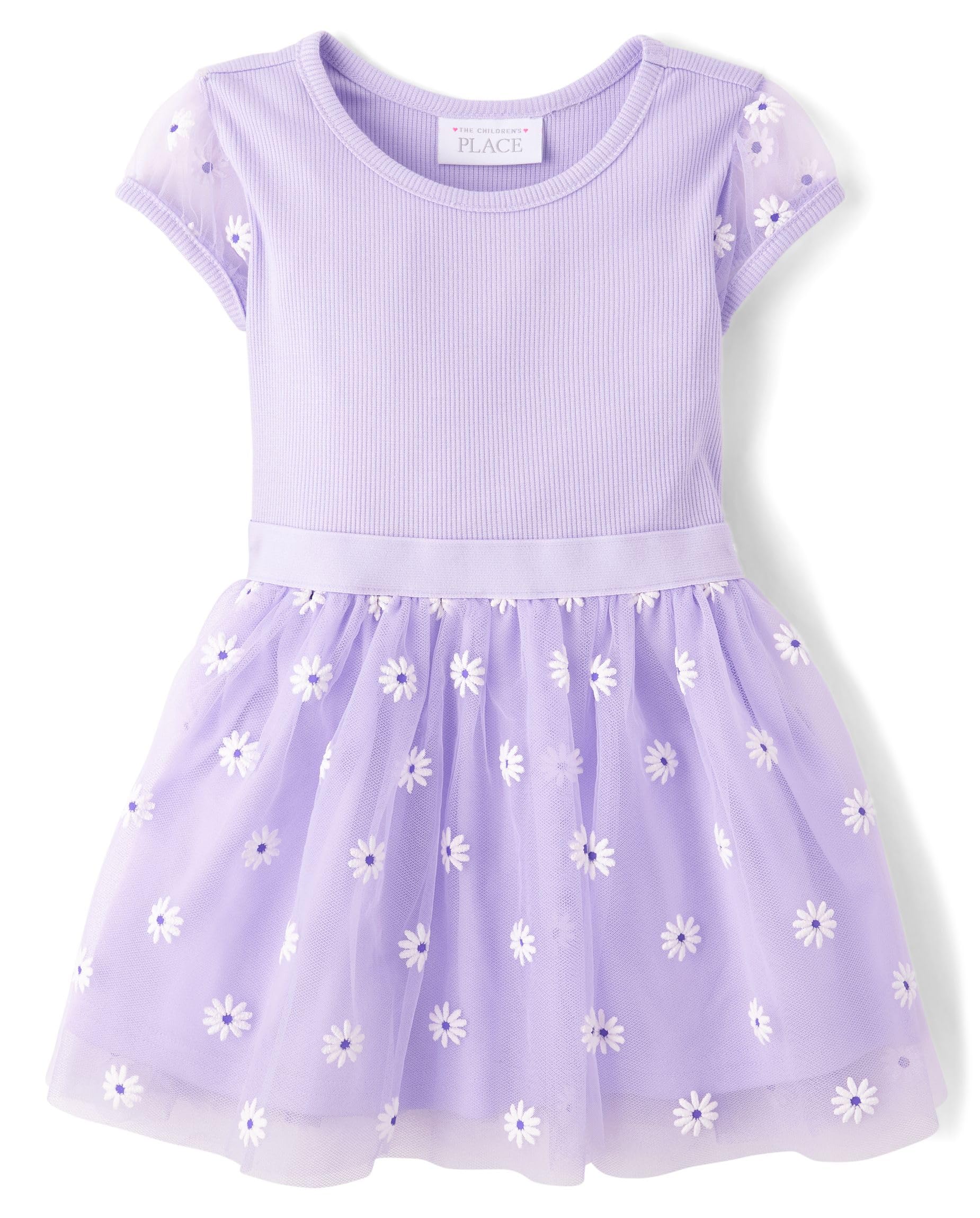 Photo 1 of The Children's Place,Baby-Girls,and Toddler Short Sleeve Dressy Dresses,Loveable Flower Mesh,9 Months,12 Months