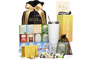 MICHAEL GRACE GIFTS Tea Gift Sets - Tea Gifts for Tea Lovers, Tea Gift Set for Get Well Soon Gifts for Women and Men, Sick Care Package for Women, Tea Gift Basket Includes Teas, Insulated Tumbler and Candle Set