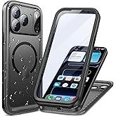 Cozycase for iPhone 17 Pro Max Waterproof Shockproof Dust Proof Case [Compatible with MagSafe] - Heavy Duty/Full Body/Military/Rugged Hard Built in Screen/Camera Protector with Lanyard Frosted Black