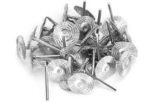 30Pcs Wire Brushes Set, Brass Steel Wire Brush Polishing Wheels Full kit for Rotary Tools(Stainless Steel Wire)